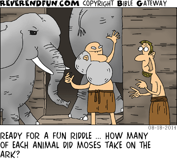 How many of each animal did Moses take on the ark? - Christian Funny  Pictures - A time to laugh